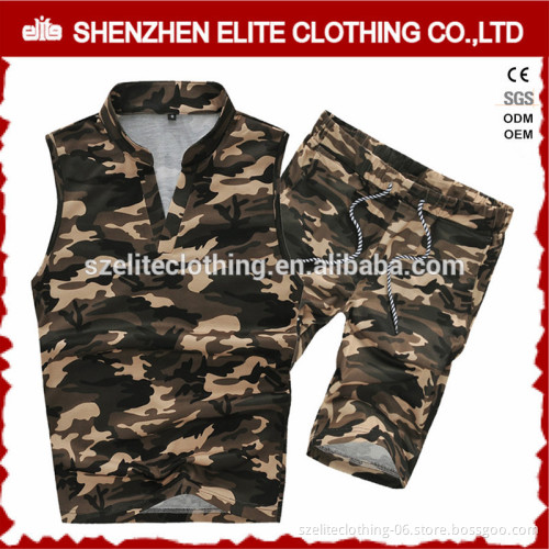 Wholesale Custom Cheap Camo Sleeveless Tracksuits for Men